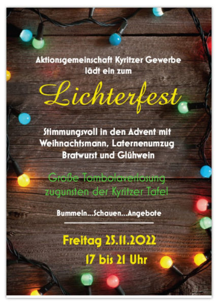 Plakat Kyritzer Lichterfest 2022 - AKG